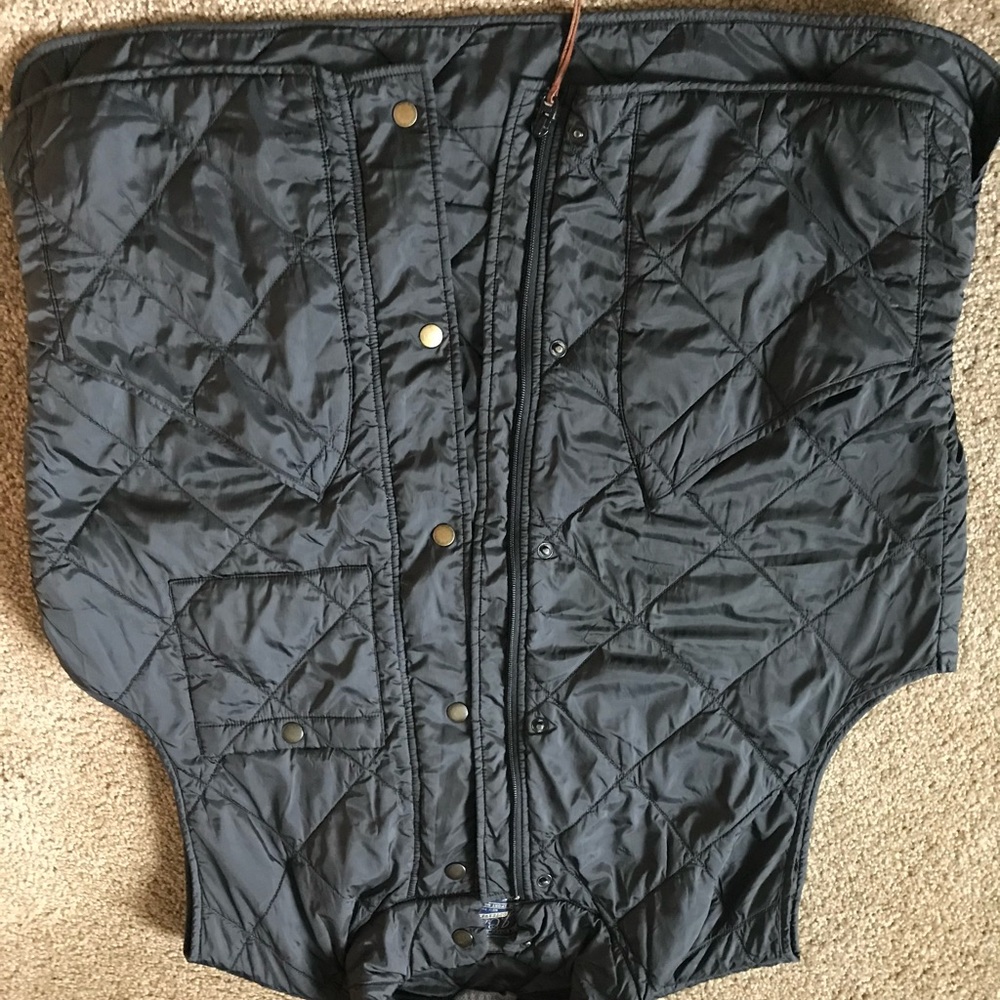 J Crew Black Quilted Vest L